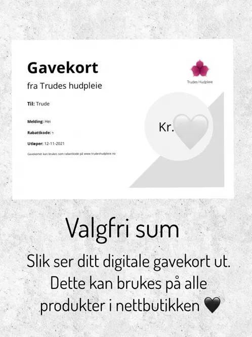 Hovedbilde DIGITALT GAVEKORT - kan kun brukes til produkter ...